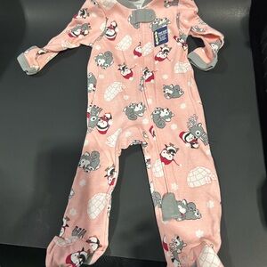 Pink Kids One Piece with Animal Print